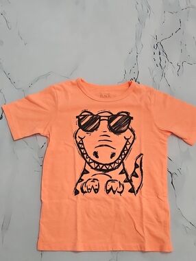 The Children's Place Coral Orange Dinosaur Tee